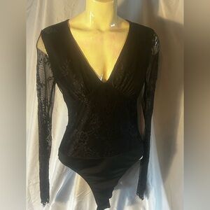 SHEIN Classic Black Lace Bodysuit